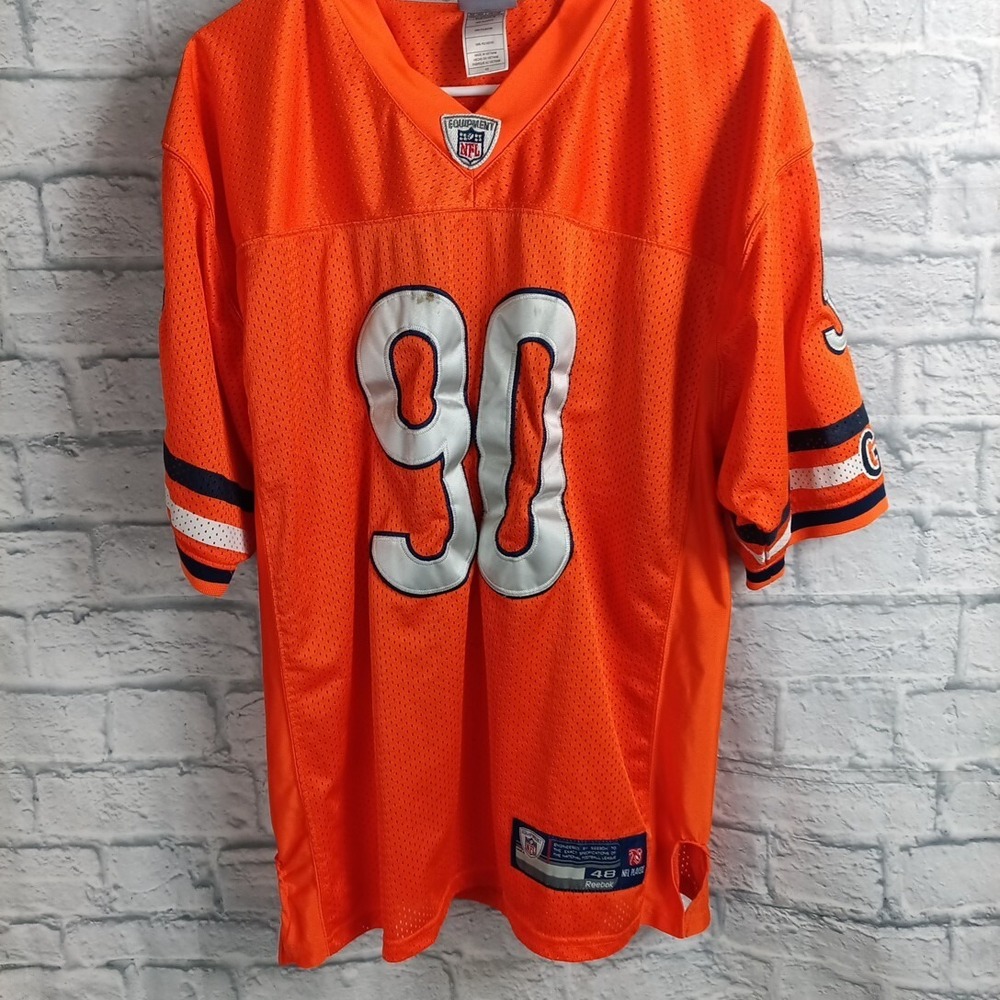 Reebok on Field NFL Chicago Bears #90 Peppers Men's Size 48 Sewn Jersey Orange